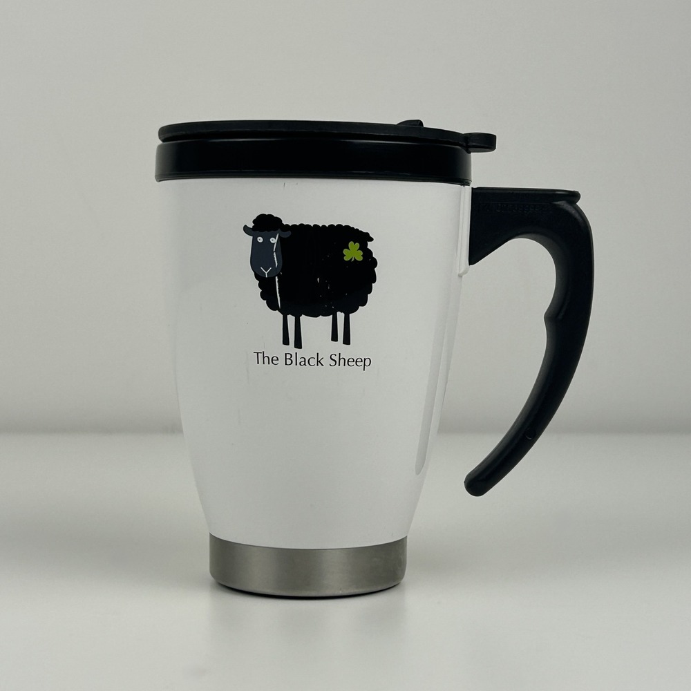 The Black Sheep Insulated Handled Mug Plastic w/ Metal Base